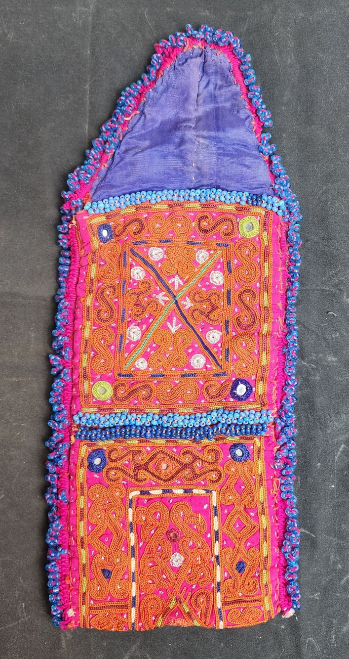 Kuchi Embroidered Pouch Wallet Afghan Handmade Fringe Beads
